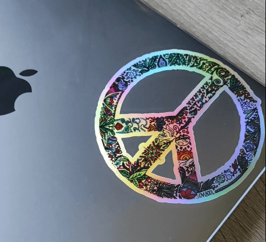 Pegatina Holográfica Paz